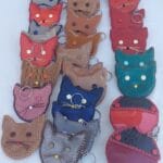 Monederos Llavero cuero Modelo Gatos