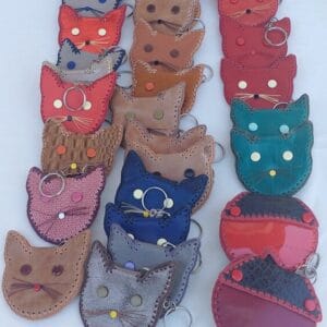 Monederos Llavero cuero Modelo Gatos